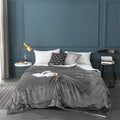 Grey Reversible King Size Sherpa Fleece Blanket