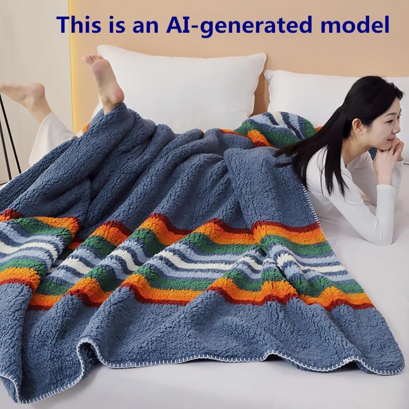 Purple Aztec Sherpa Queen Throw Blanket