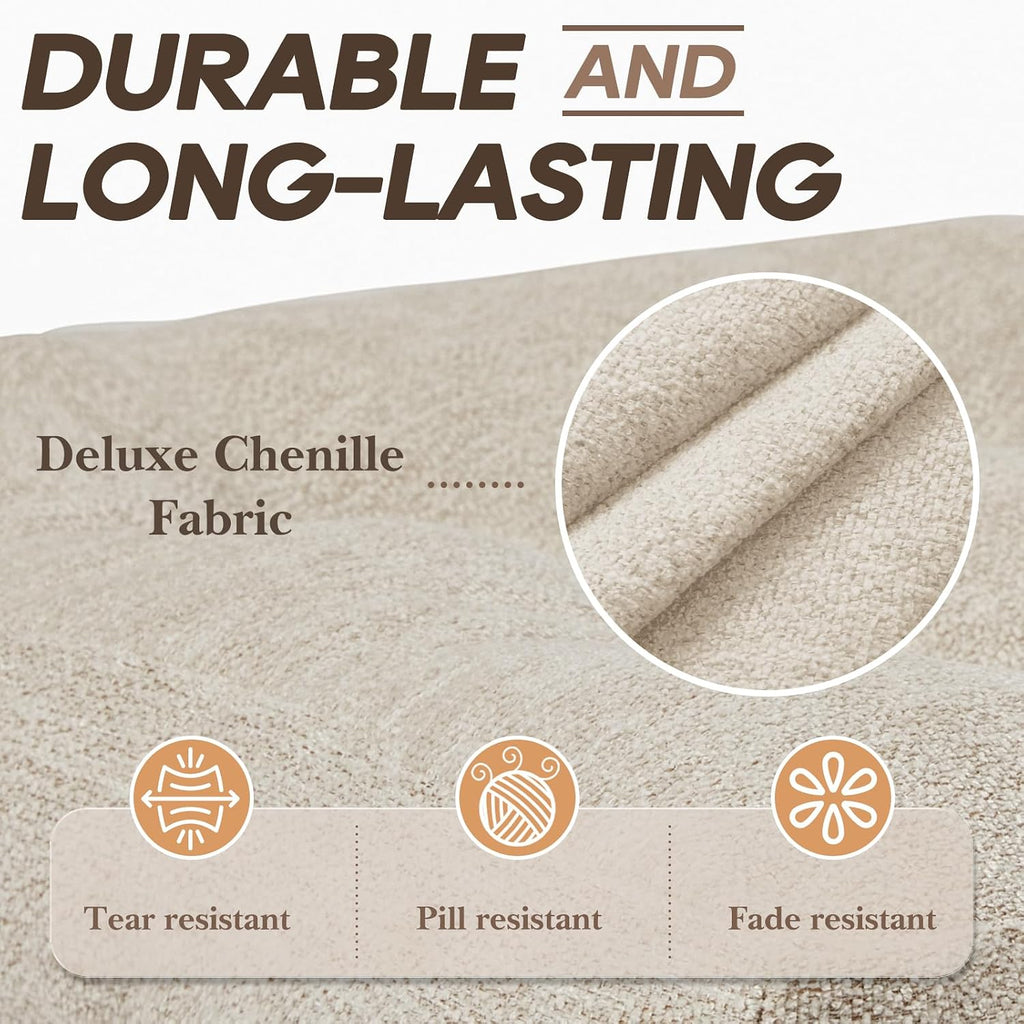 Beige Thick Dining Chair Cushions Set of 4