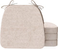 Oatmeal Beige D-Shaped Dining Chair Cushions Set of 4