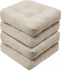 Beige Thick Dining Chair Cushions Set of 4
