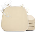Light Camel Faux Leather Dining Chair Cushions 4 Pack