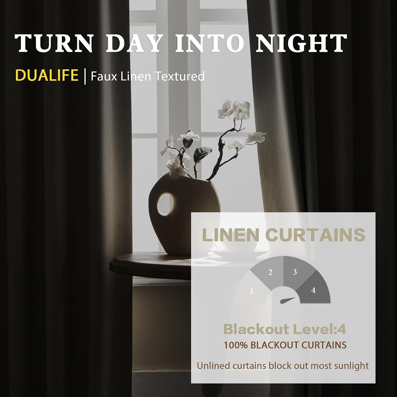 Neutral Linen Blackout Curtains