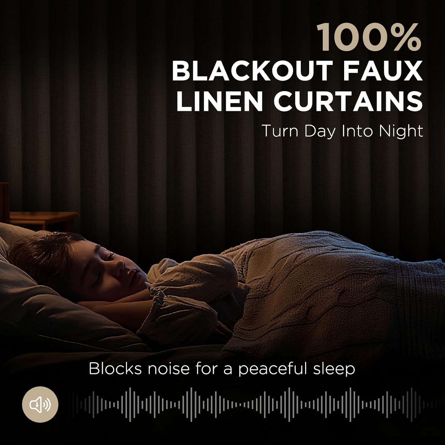 40"W x 84"L Blackout Pinch Pleated 2 Panels Linen Curtains
