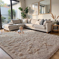 Beige 8x10 Anti-Skid Fluffy Shag Area Rug