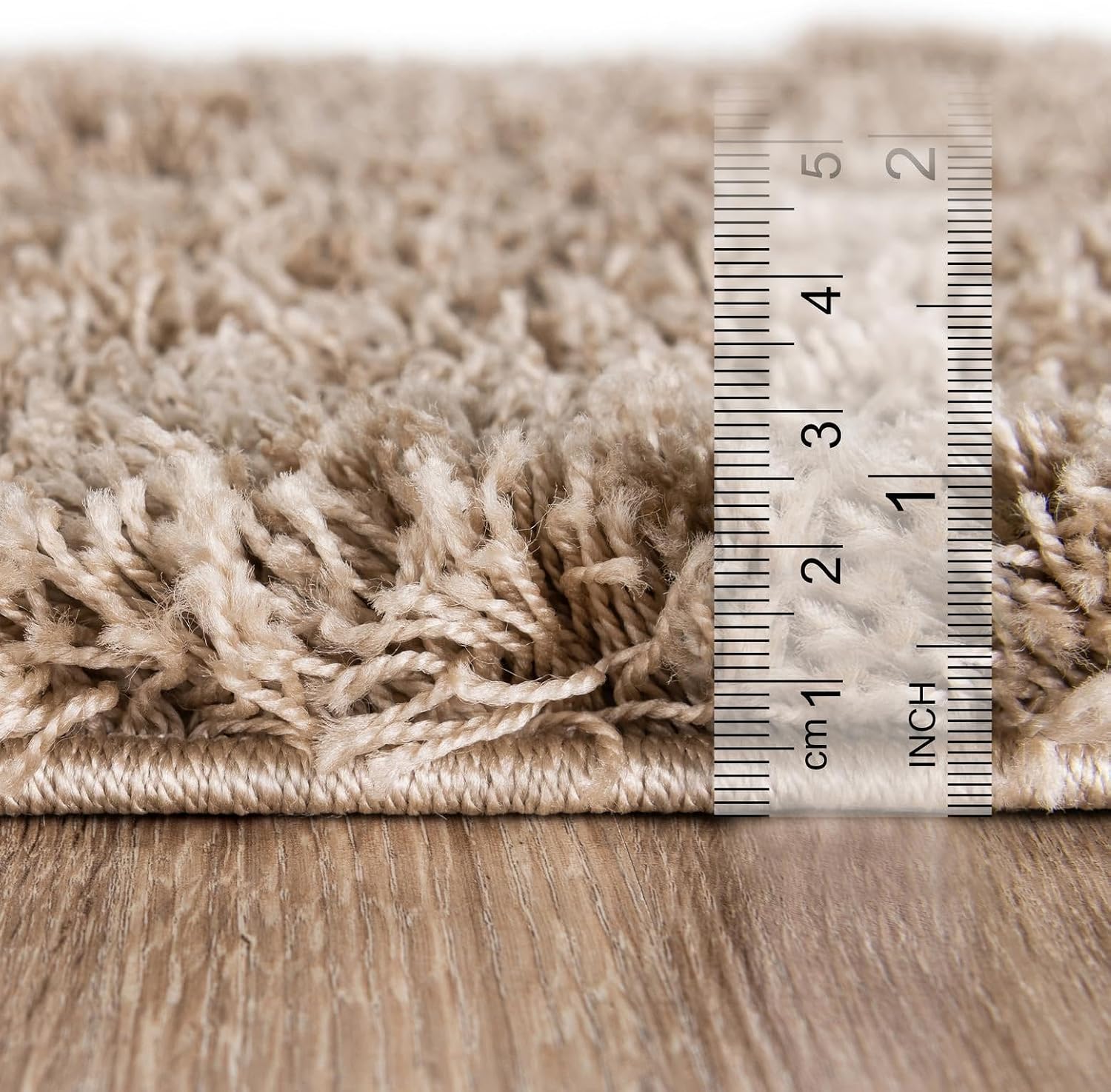 Taupe Solid Shag 7'10"x10' Modern Area Rug