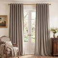 Camel Beige Velvet W52 x L90 2 Panels Blackout Curtains
