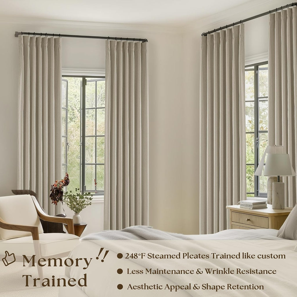 Taupe Linen Blackout Curtains