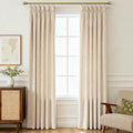 Cream Velvet Pinch Pleat Curtains