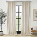 Cream Beige Linen Blackout Curtains