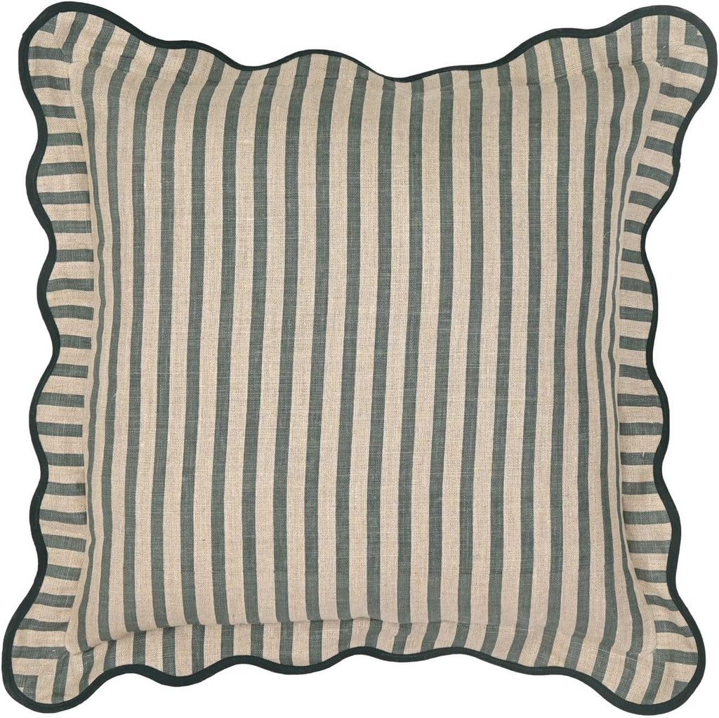 Green Striped Linen Tov Furniture Accent Cushion