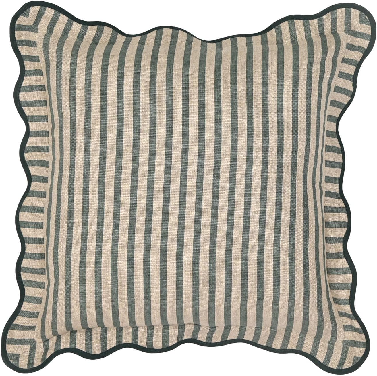 Green Striped Linen Tov Furniture Accent Cushion