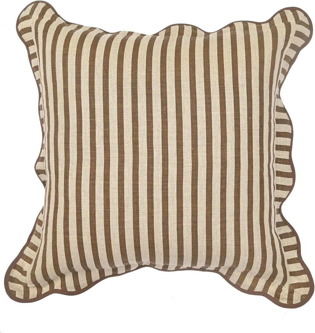 Green Striped Linen Tov Furniture Accent Cushion