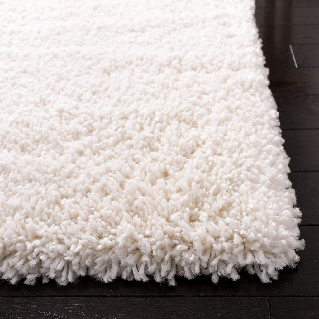 Ivory Fontana Shag 5'3"x7'6" Solid Area Rug