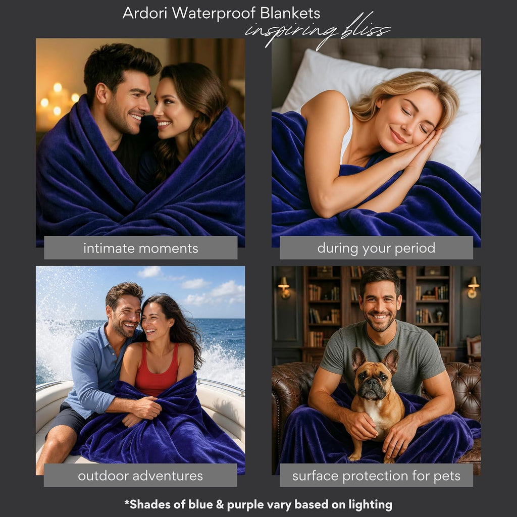 Indigo Waterproof King Size Sherpa Throw Blanket