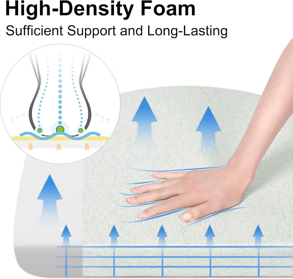 Beige Memory Foam Dining Chair Cushions 4 Pack