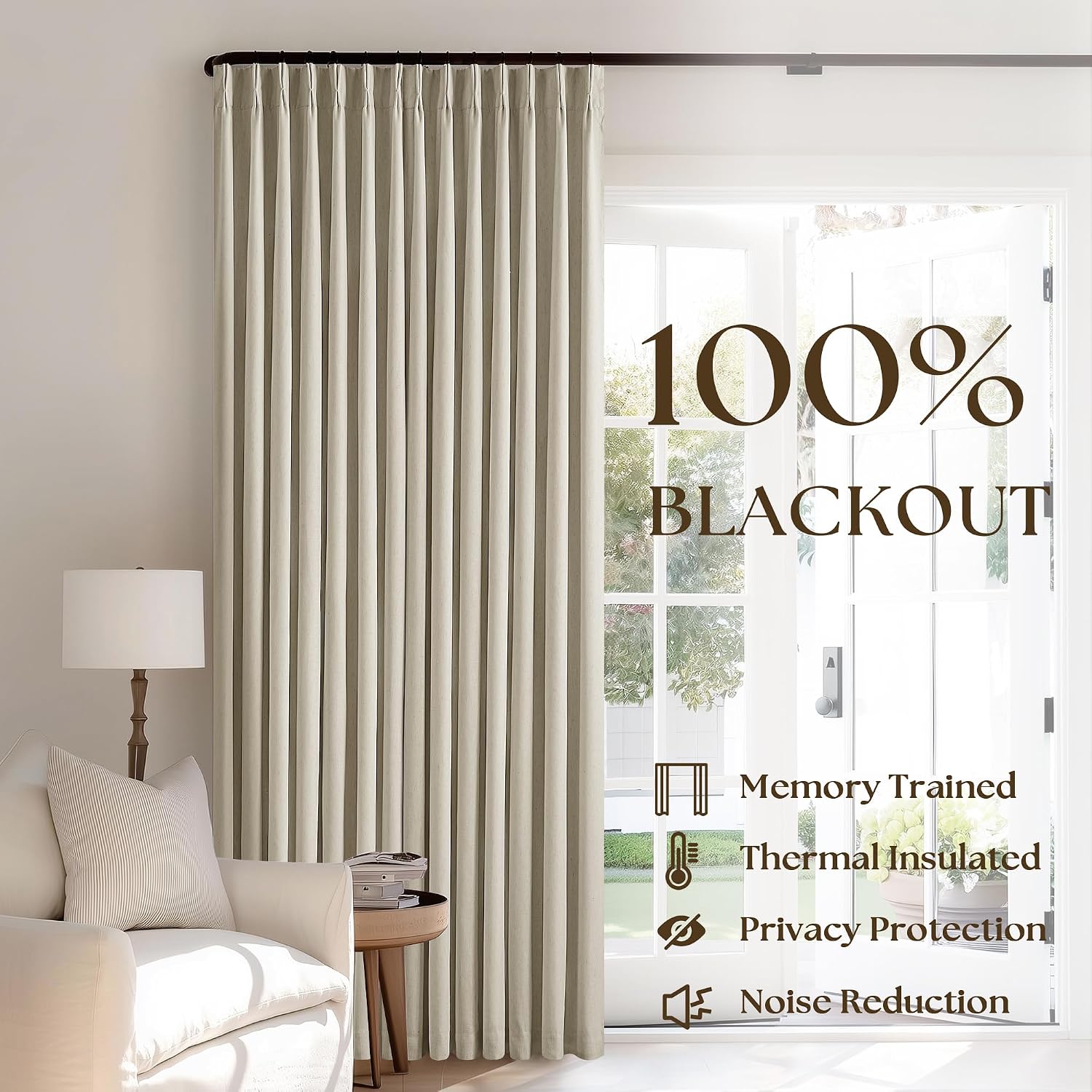 Taupe Linen Blackout Curtains