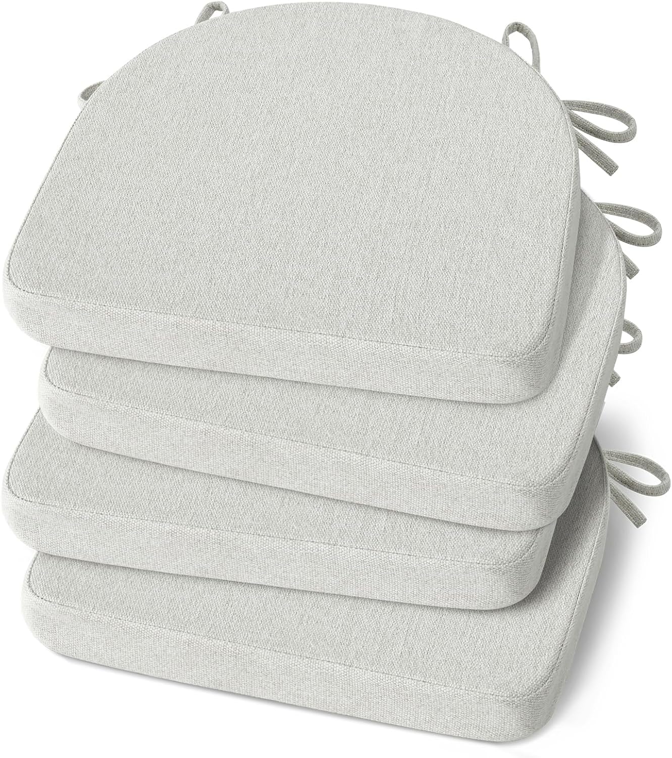 Beige Memory Foam Dining Chair Cushions 4 Pack