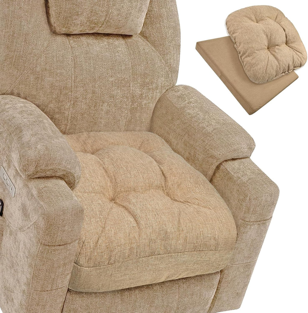 Linen Natural Latex Reversible Seat Cushion