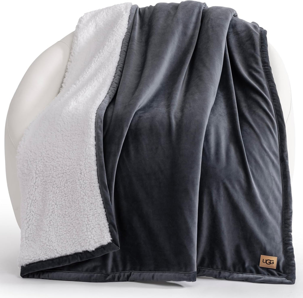 Imperial Blue Reversible Bliss Plush Throw Blanket