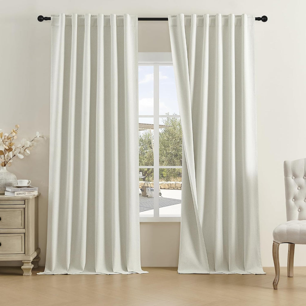 Neutral Linen Blackout Curtains