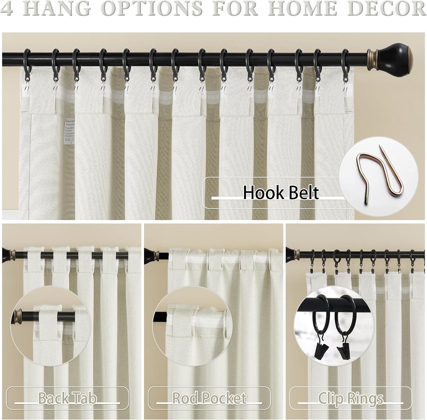 Neutral Linen Blackout Curtains