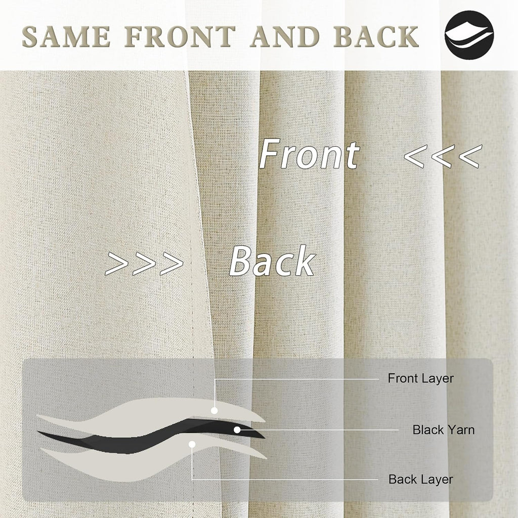 Neutral Linen Blackout Curtains