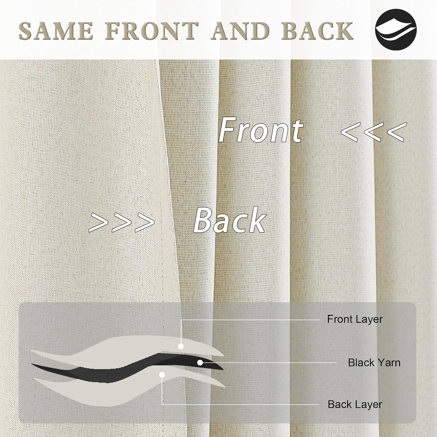 Neutral Linen Blackout Curtains