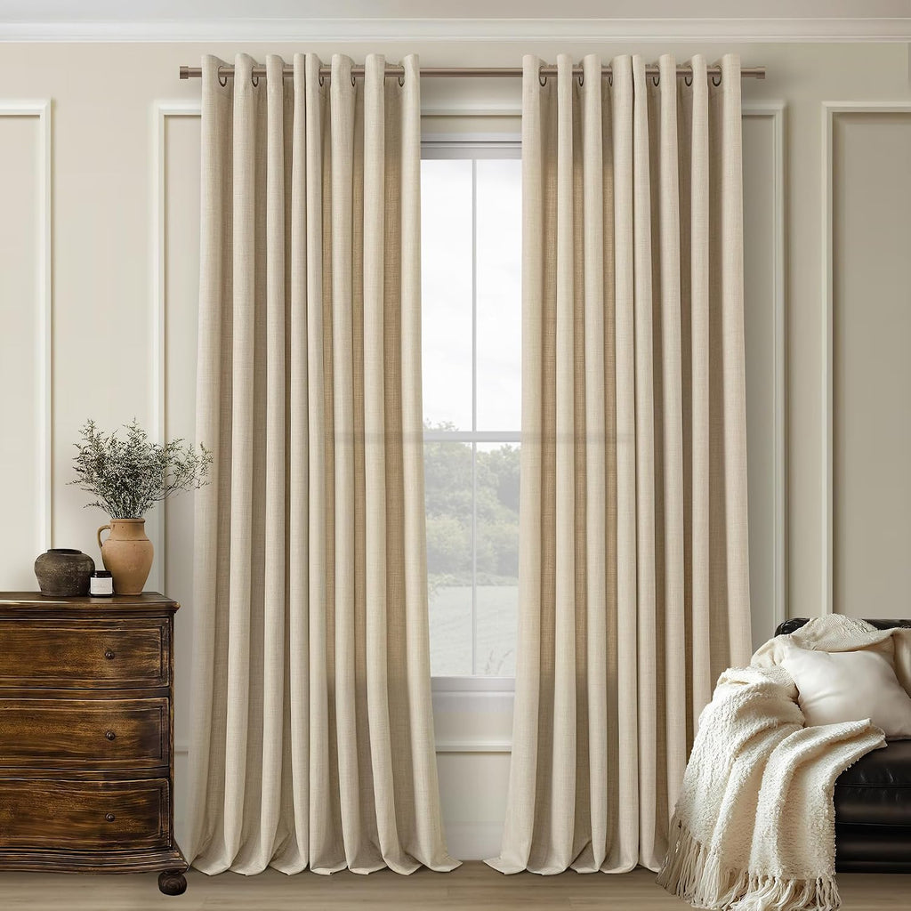 Sand Beige Semi Sheer Curtains