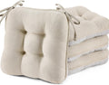 Beige Thick Dining Chair Cushions Set of 4