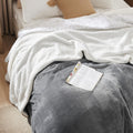 Grey Thick Warm GentleSoft Queen Sherpa Blanket