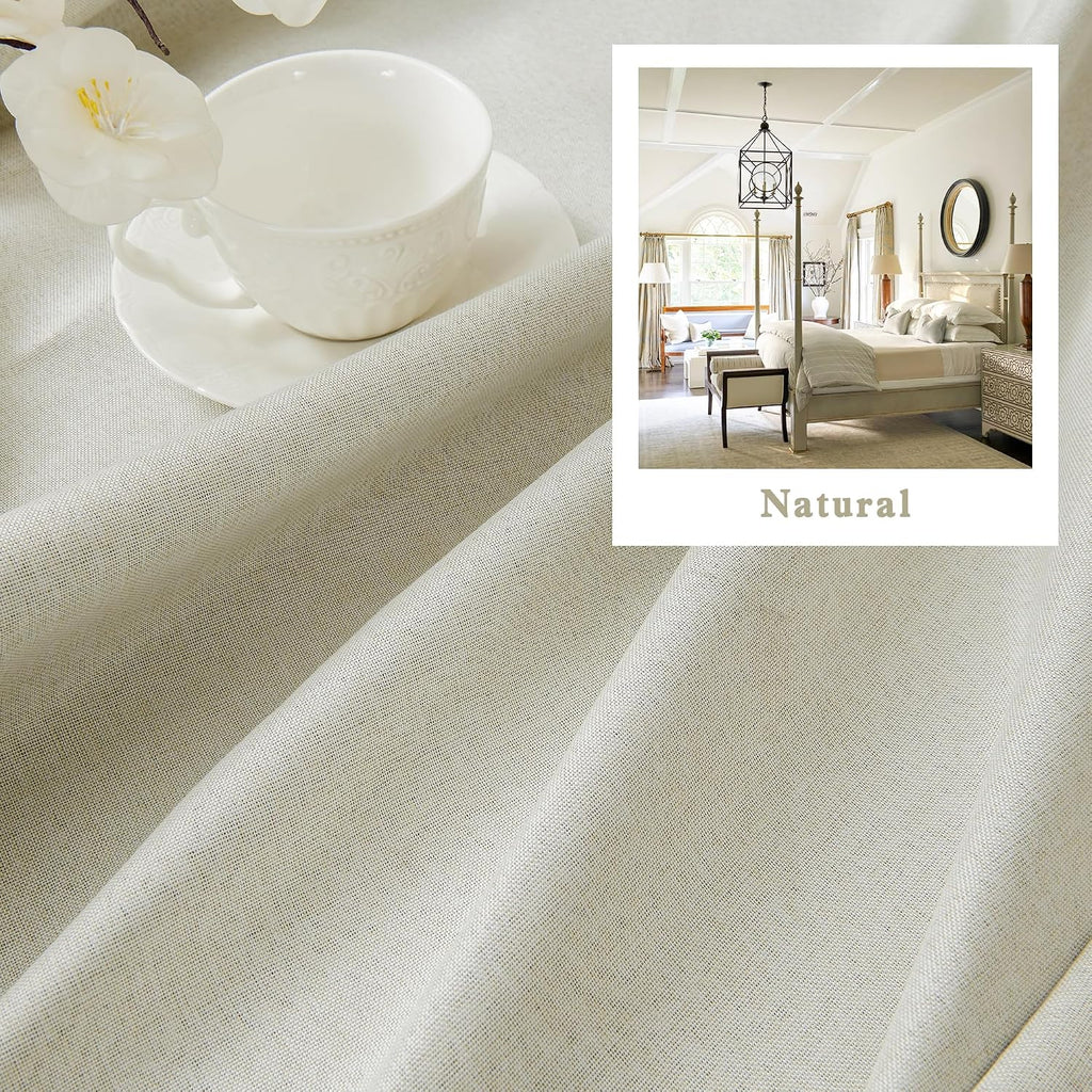 Neutral Linen Blackout Curtains