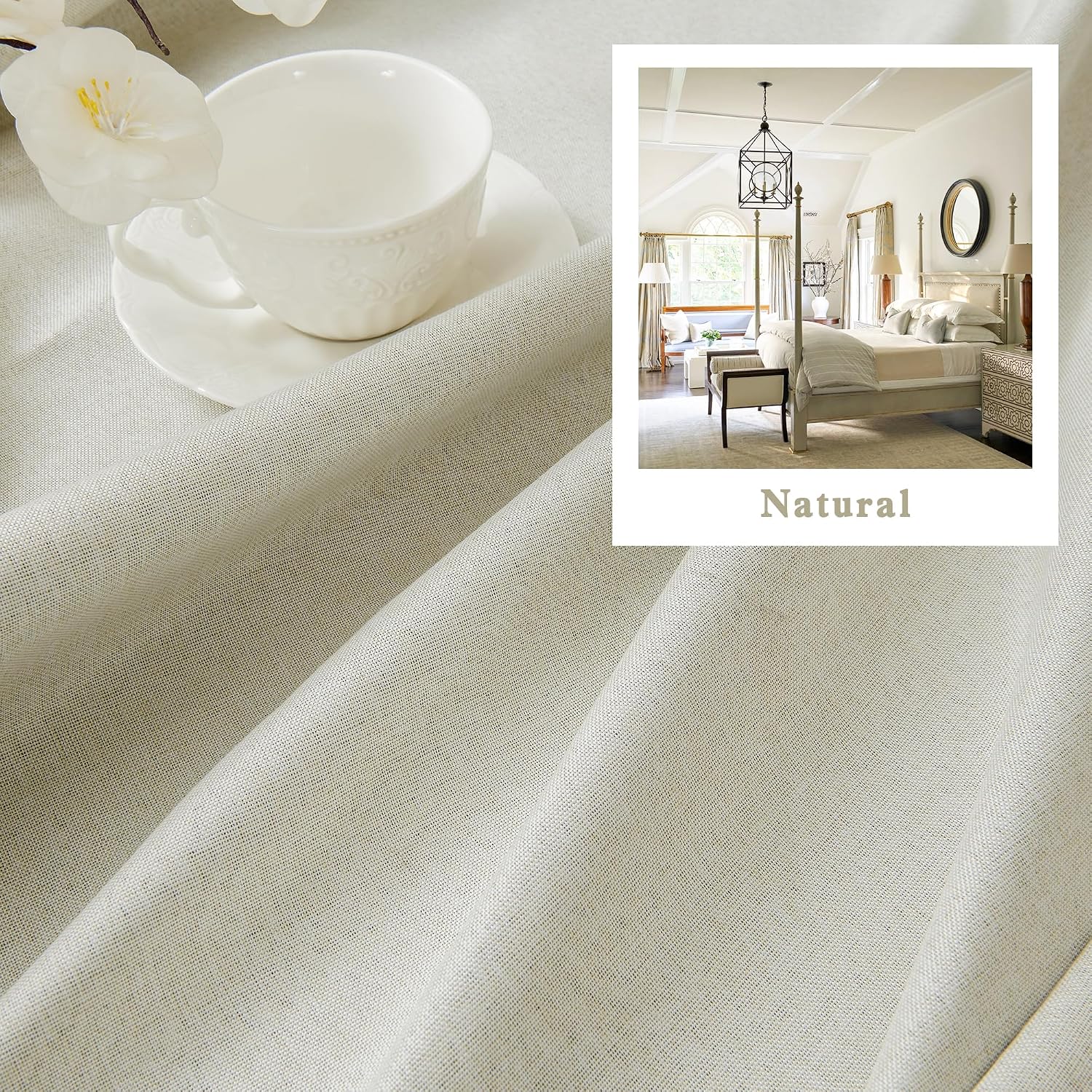 Neutral Linen Blackout Curtains