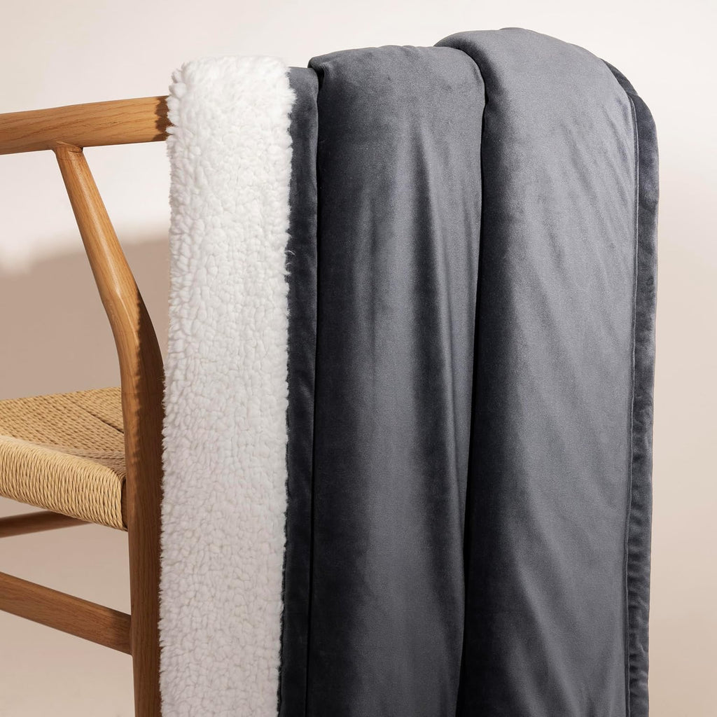 Imperial Blue Reversible Bliss Plush Throw Blanket