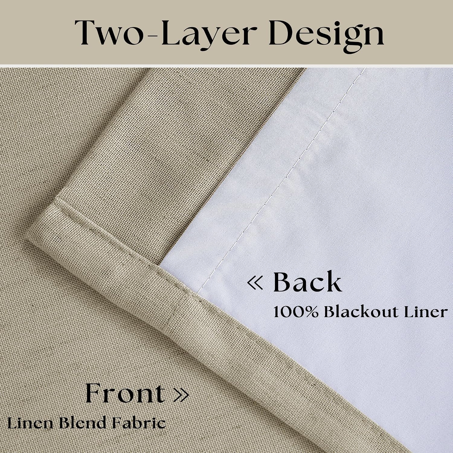 Taupe Linen Blackout Curtains