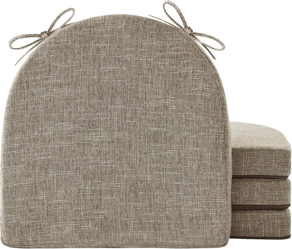 Khaki Non Slip Dining Chair Cushions Set of 4