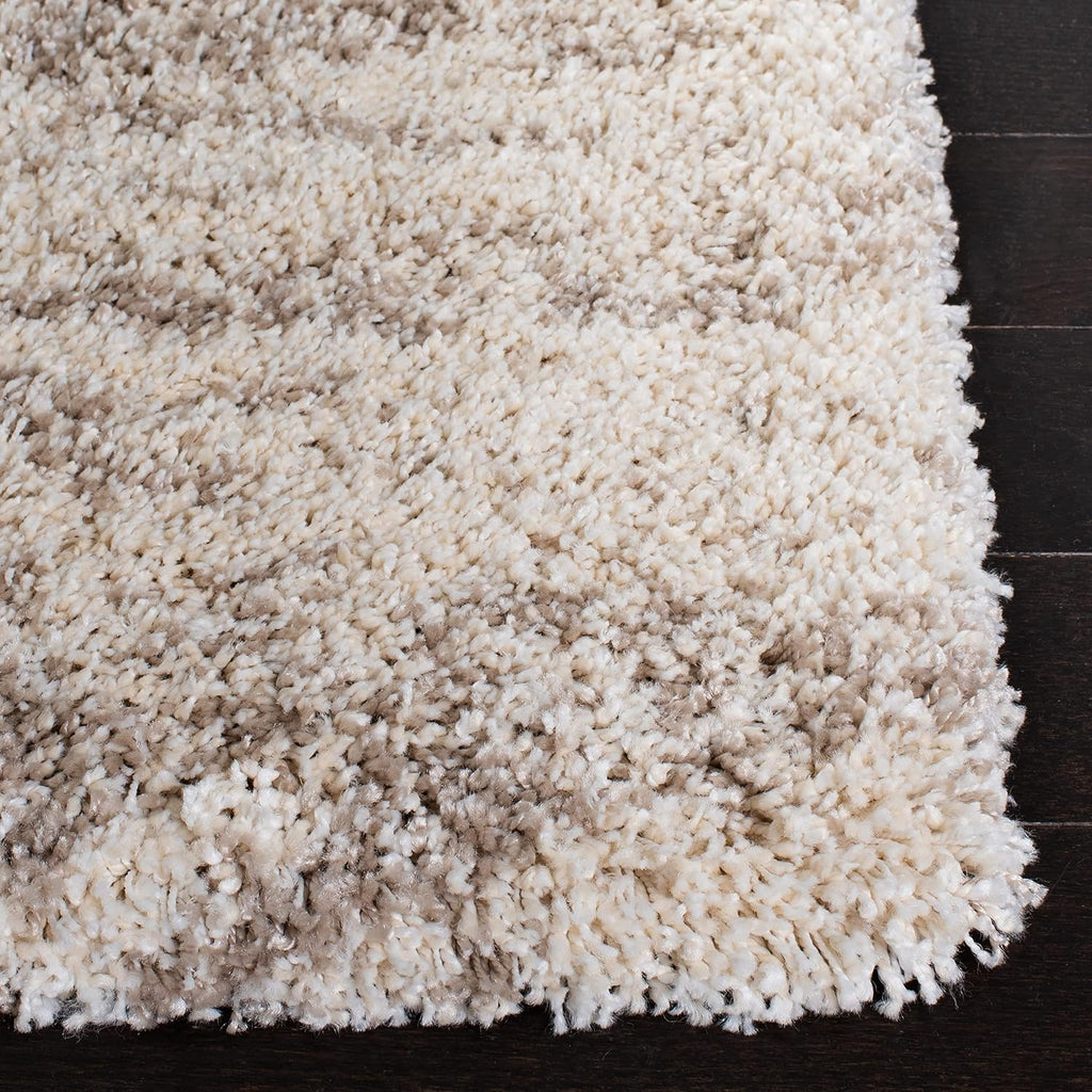 Ivory & Beige Hudson Shag 5'3"x7'6" Modern Shag Area Rug