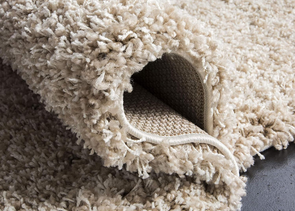 Beige California Shag 5'3"x7'6" Area Rug