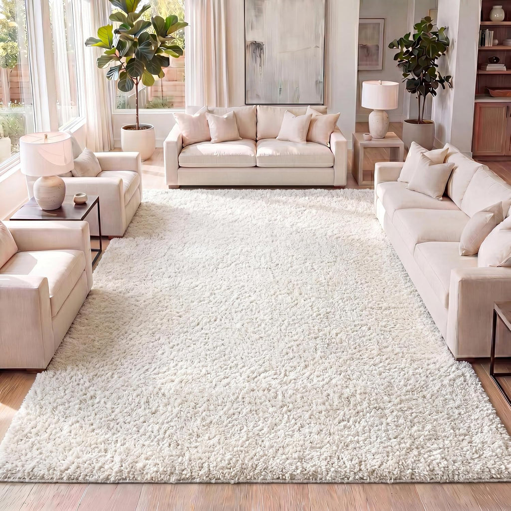 Cream Mercer Shag  4x6 Indoor Area Rug