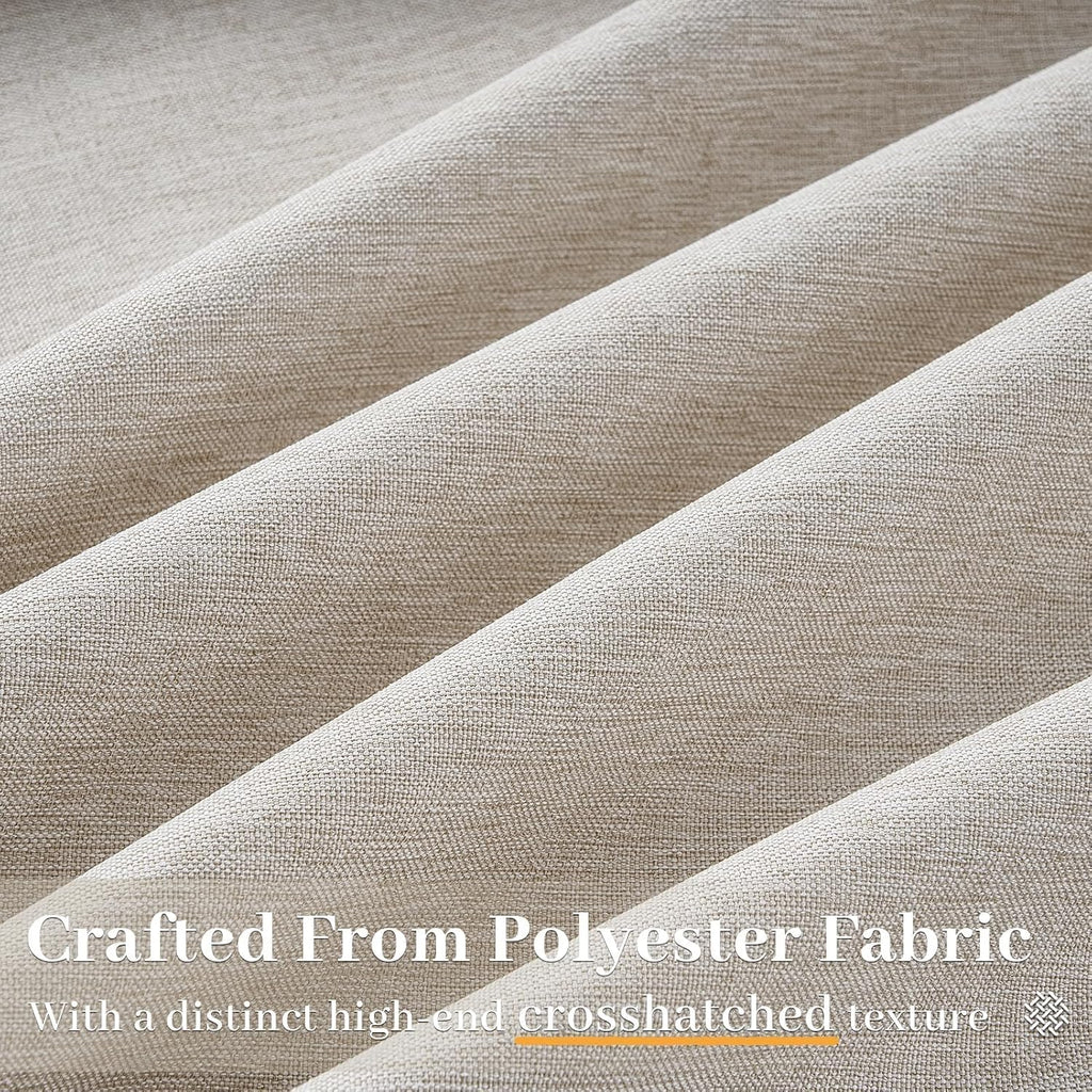 Beige Linen Pinch Pleated Curtains