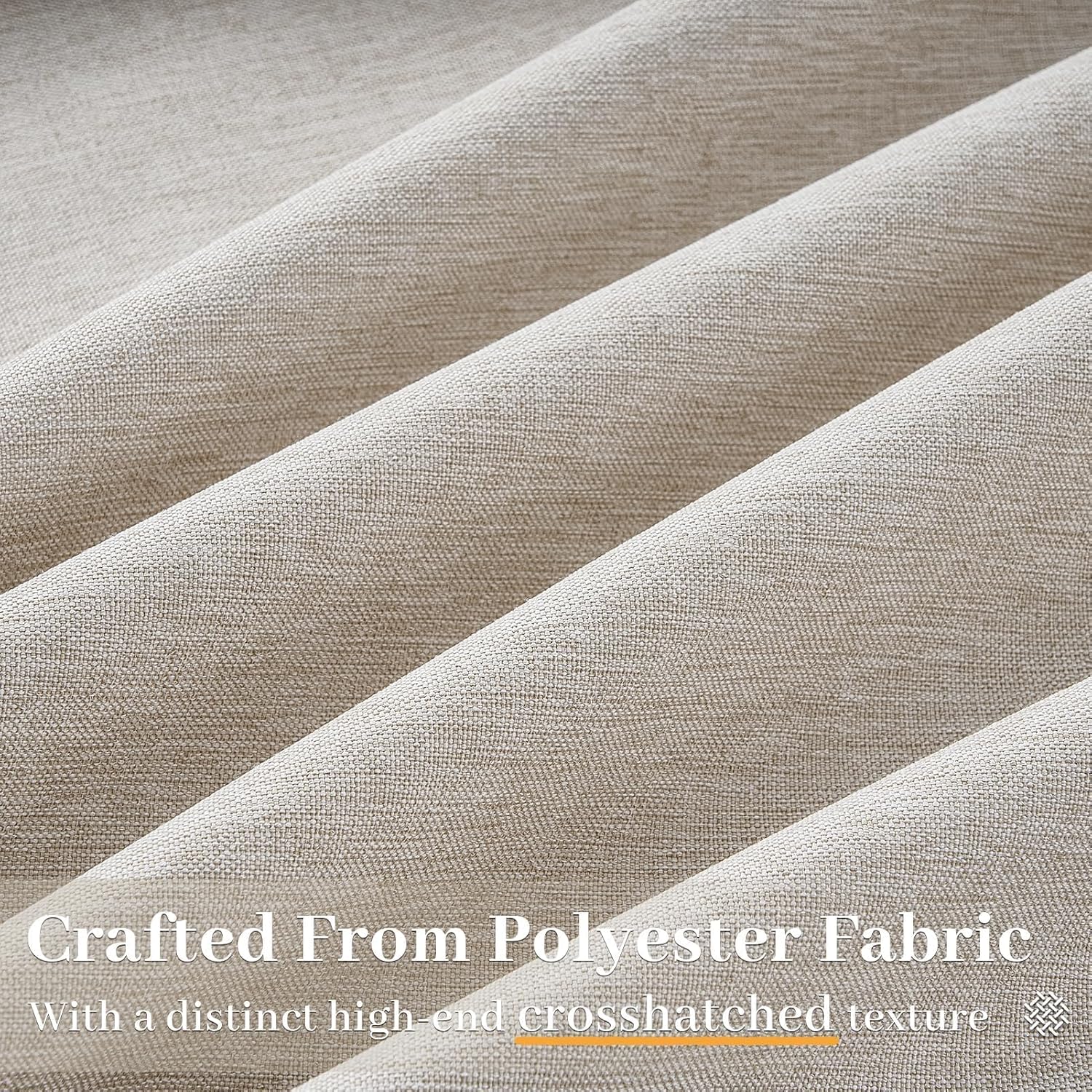 Beige Linen Pinch Pleated Curtains