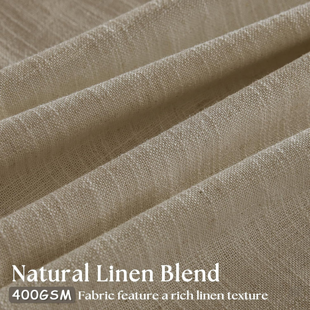 Greige Linen Pinch Pleated Curtains