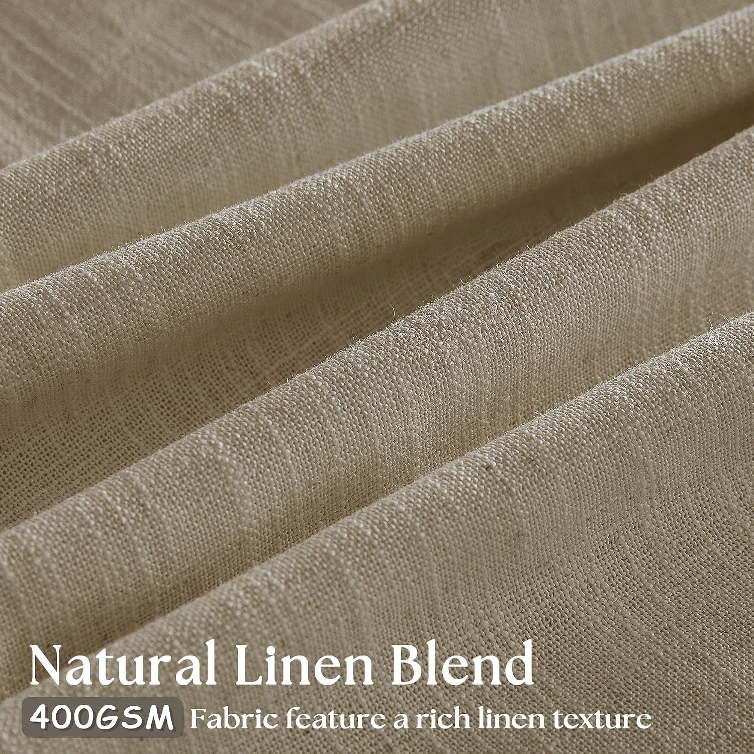 Greige Linen Pinch Pleated Curtains