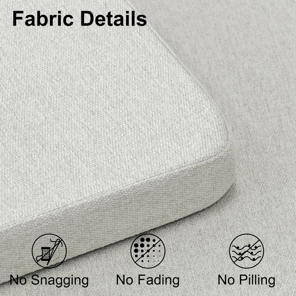 Beige Memory Foam Dining Chair Cushions 4 Pack