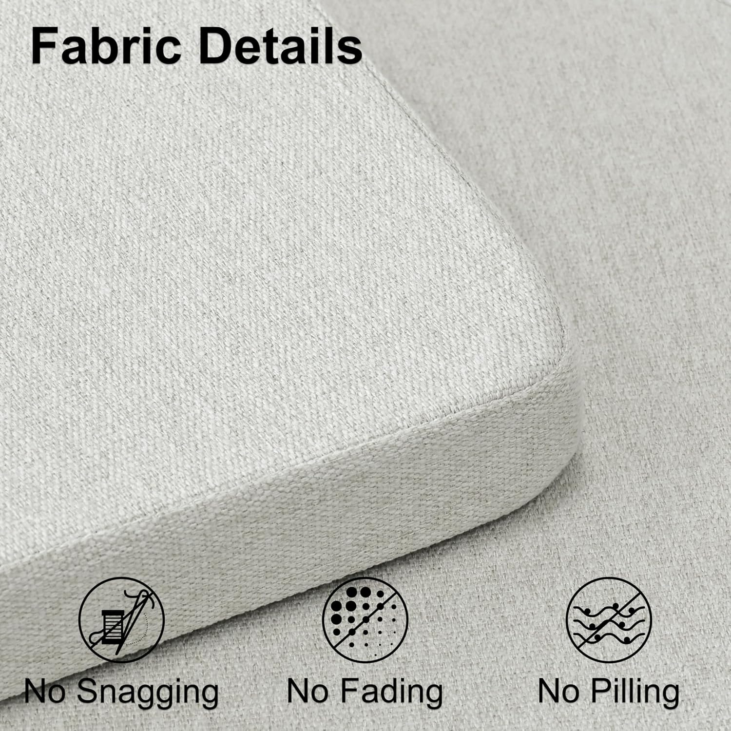 Beige Memory Foam Dining Chair Cushions 4 Pack