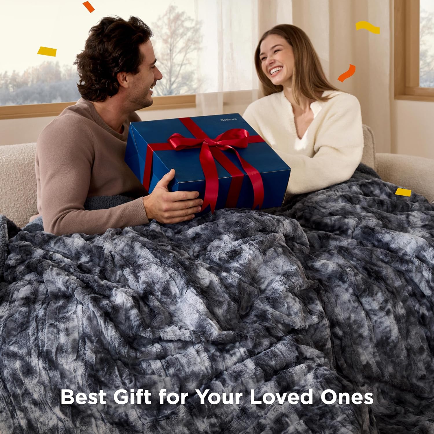 Grey Tie Dye GentleSoft Sherpa Throw Blanket
