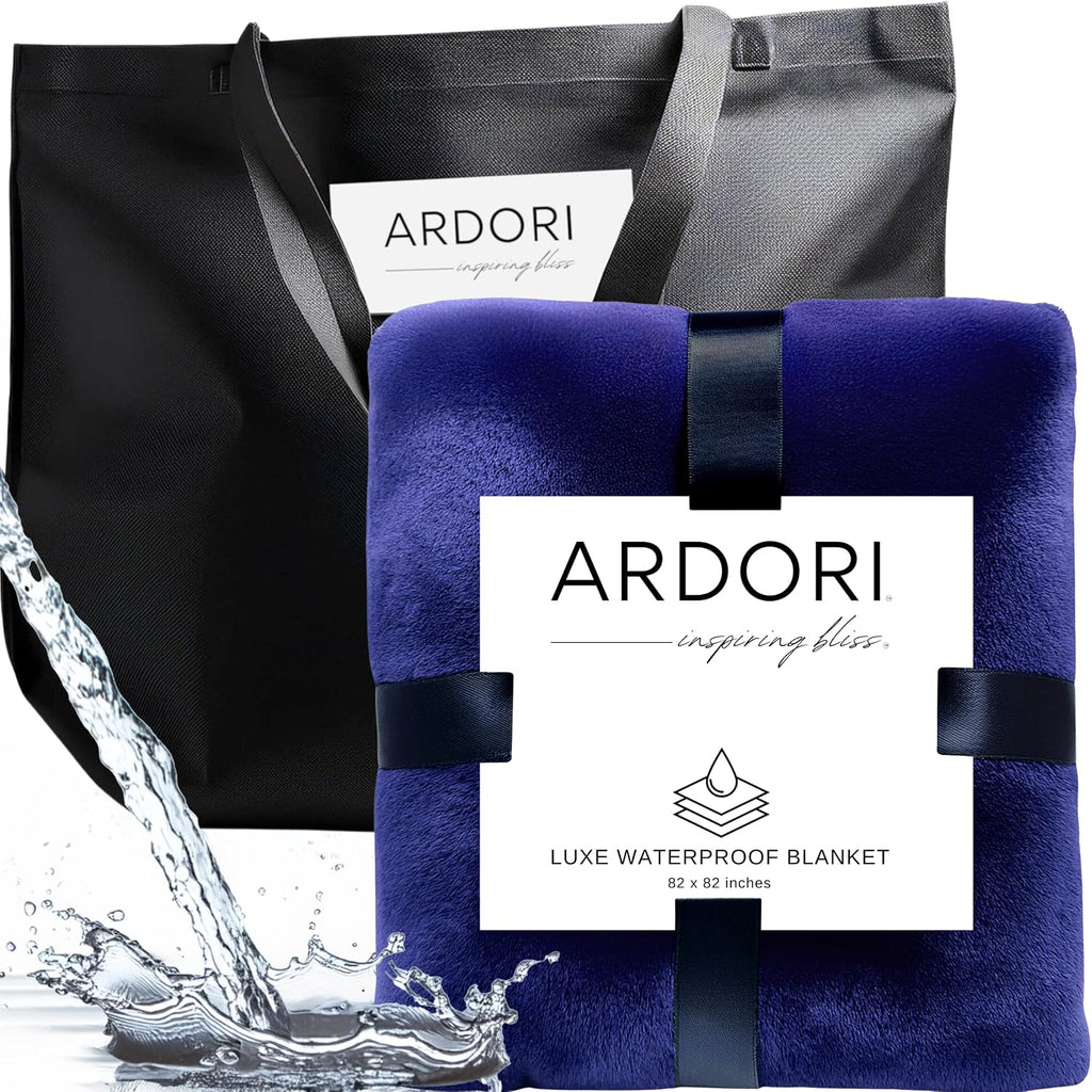 Indigo Waterproof King Size Sherpa Throw Blanket