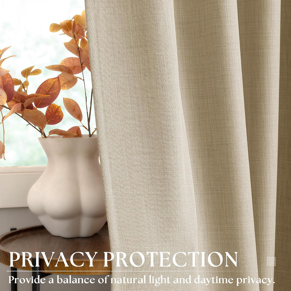 Sand Beige Semi Sheer Curtains