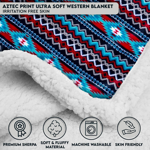 Aztec Reversible Twin Sherpa Throw Blanket