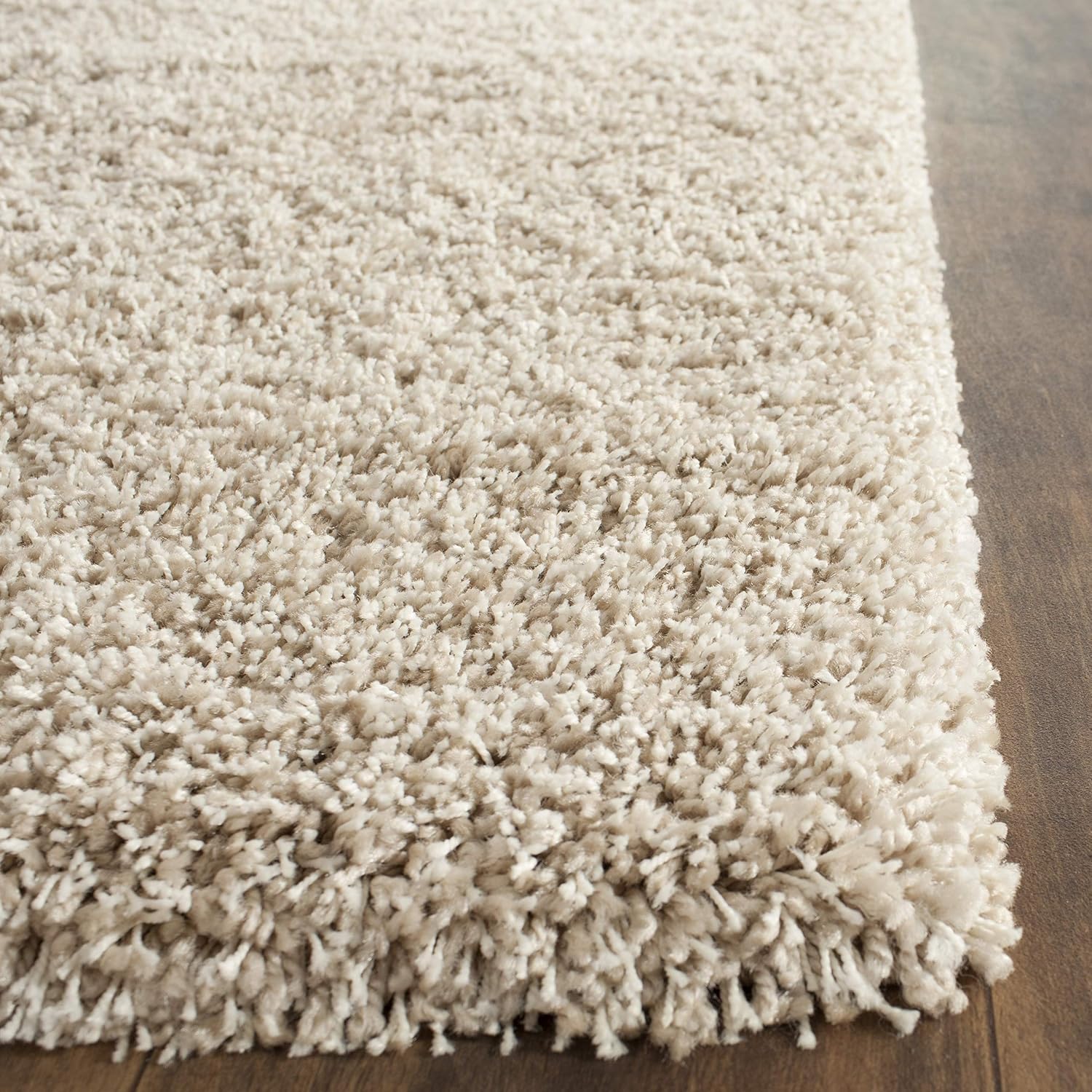 Beige California Shag 5'3"x7'6" Area Rug